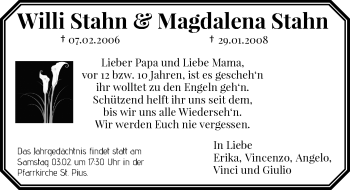Todesanzeige von Willi und Magdalena Stahn von Rheinische Post