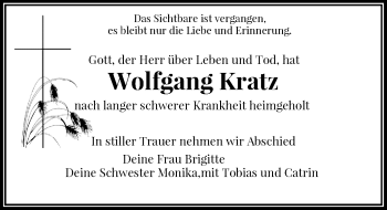 Todesanzeige von Wolfgang Kratz von Rheinische Post