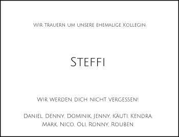 Todesanzeige von Steffi  von Rheinische Post