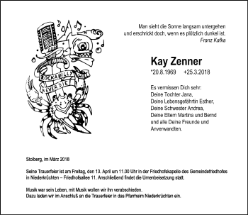 Todesanzeige von Kay Zenner von Rheinische Post