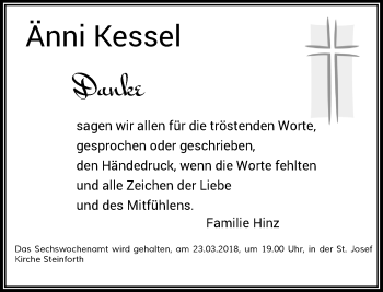 Todesanzeige von Änni Kesseli von Rheinische Post