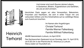 Todesanzeige von Christel Terhorst von Rheinische Post