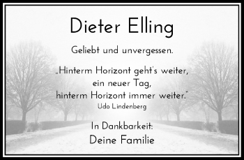 Todesanzeige von Dieter Elling von Rheinische Post