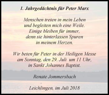 Todesanzeige von Peter Marx von Rheinische Post