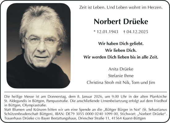 Todesanzeige von Norbert Drüeke von Rheinische Post