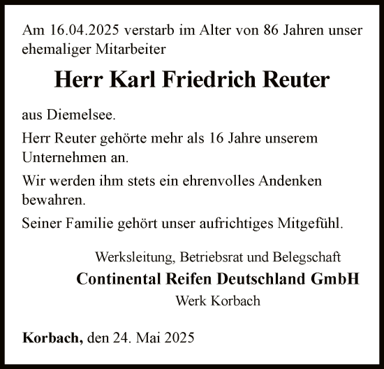 Todesanzeige von Anton Maier von WLZ