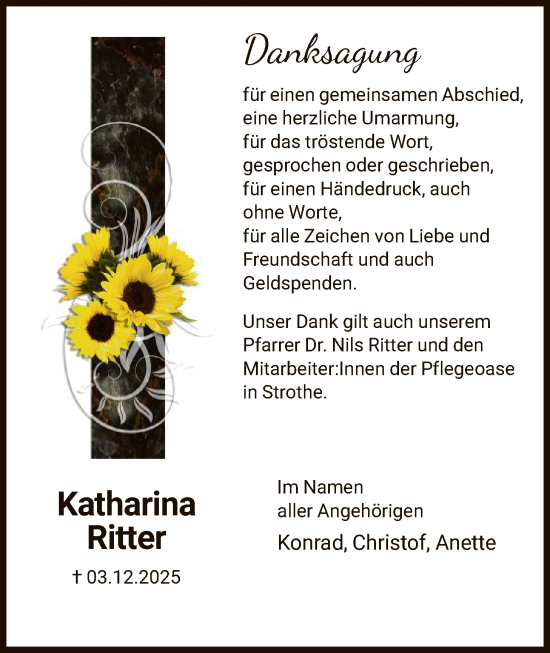 Todesanzeige von Katharina Ritter von HNAWLZ