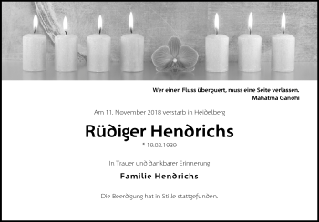 Todesanzeige von Rüdiger Hendrichs von Heidelberg.Trauer.de
