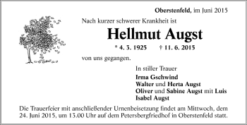 Todesanzeige von Hellmut Augst von Trauer.de