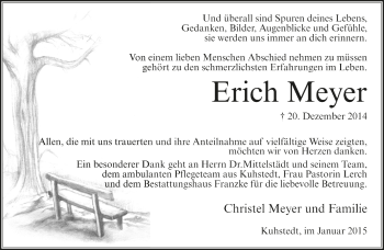 Todesanzeige von Erich Meyer von Trauer.de