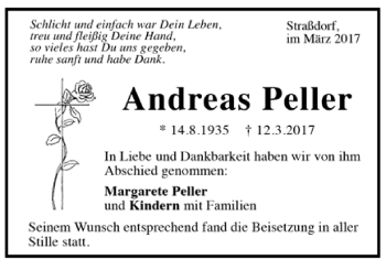 Todesanzeige von Andreas Peller von Trauer.de