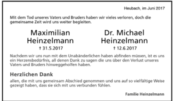 Todesanzeige von Maximilian Heinzelmann von Trauer.de