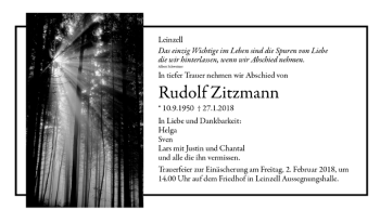 Todesanzeige von Rudolf Zitzmann von Trauer.de