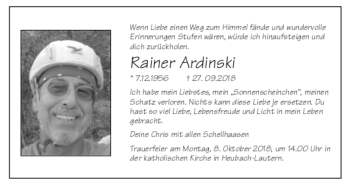 Todesanzeige von Raine Ardinski von trauer.de