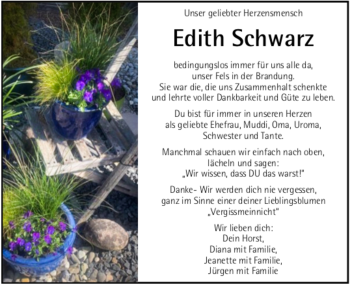 Todesanzeige von Edith Schwarz von trauer.de