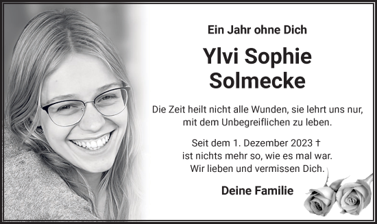 Todesanzeige von Ylvi Sophie Solmecke von WA