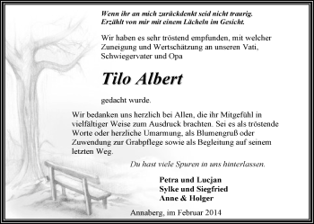 Todesanzeige von Tilo Albert von Annaberg
