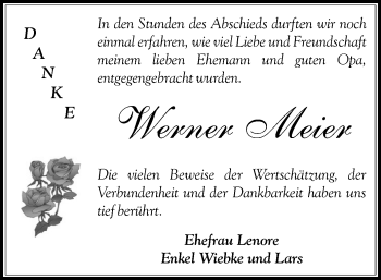 Todesanzeige von Werner Meier von Glauchau