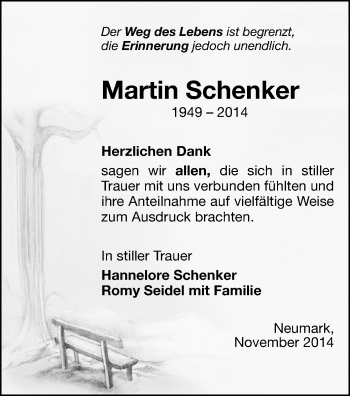 Todesanzeige von Martin Schenker von Reichenbach