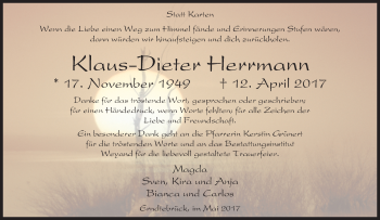 Todesanzeige von Heinz Wendel von waz