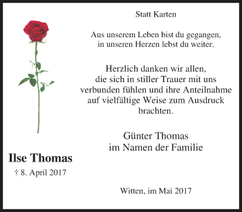 Todesanzeige von Marta Ebert von waz