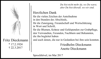 Todesanzeige von Lieselotte Keim von waz