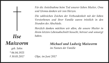 Todesanzeige von Dorothea Last von waz