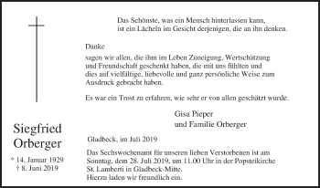 Todesanzeige von Monika Gindorf von waz