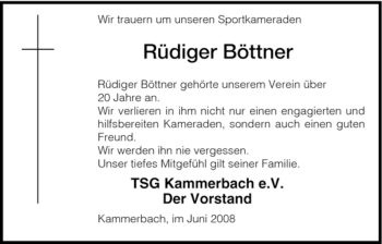 Todesanzeige von Rüdiger Böttner von HNA