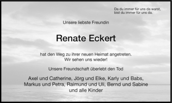 Todesanzeige von Renate Eckert von HNA