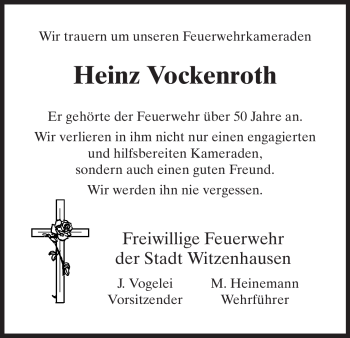 Todesanzeige von Heinz Vockenroth von HNA