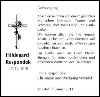 Todesanzeige von Hildegard Respondek von HNA