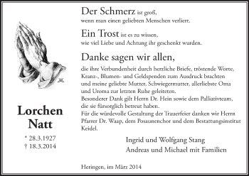 Todesanzeige von Heike Bodden von HNA