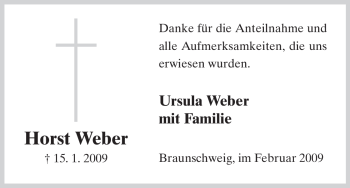 Todesanzeige von Horst Weber von HNA
