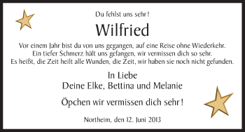 Todesanzeige von Wilfried  von HNA