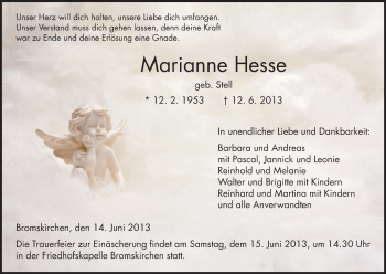 Todesanzeige von Marianne Hesse von HNA