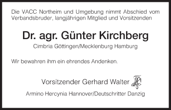 Todesanzeige von Günter Kirchberg von HNA