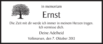 Todesanzeige von Ernst  von HNA