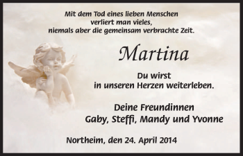 Todesanzeige von Martina Bornemann von HNA