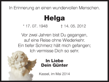 Todesanzeige von Helga  von HNA