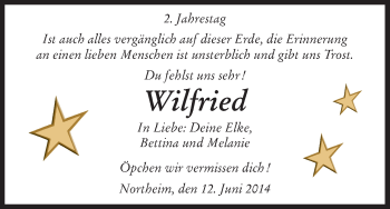 Todesanzeige von Wilfried  von HNA