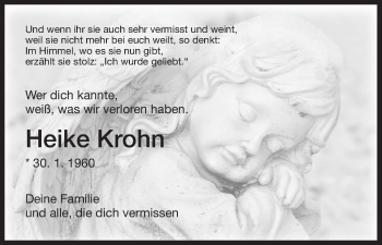 Todesanzeige von Heike Krohn von HNA
