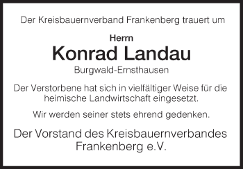 Todesanzeige von Konrad Landau von HNA