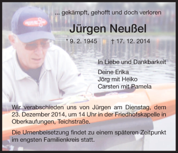 Todesanzeige von Jürgen Neuß?el von HNA