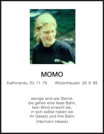 Todesanzeige von Moritz Billo von HNA