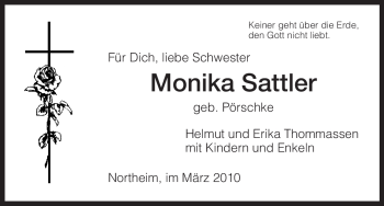 Todesanzeige von Monika Sattler von HNA
