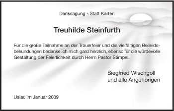 Todesanzeige von Treuhilde Steinfurth von HNA