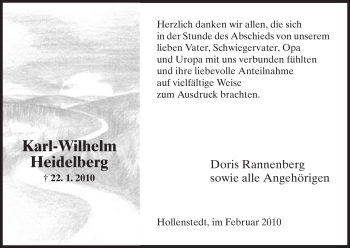 Todesanzeige von Karl-Wilhelm Heidelberg von HNA