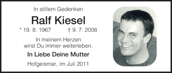 Todesanzeige von Ralf Kiesel von HNA