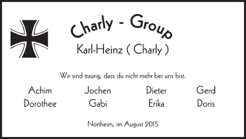 Todesanzeige von Karl-Heinz Group von HNA